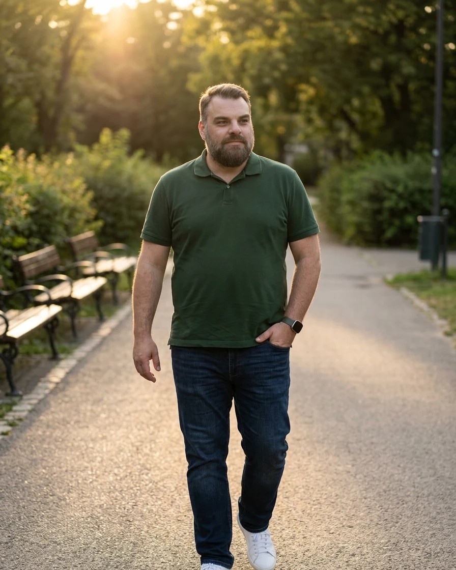 Christian Rill bei einem Spaziergang im Park